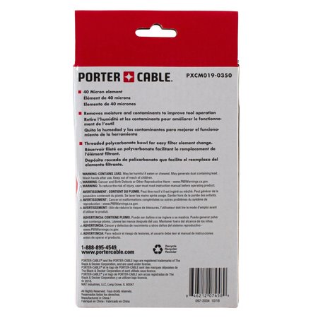 Porter-Cable Filter 1/4" NPT PXCM019-0350